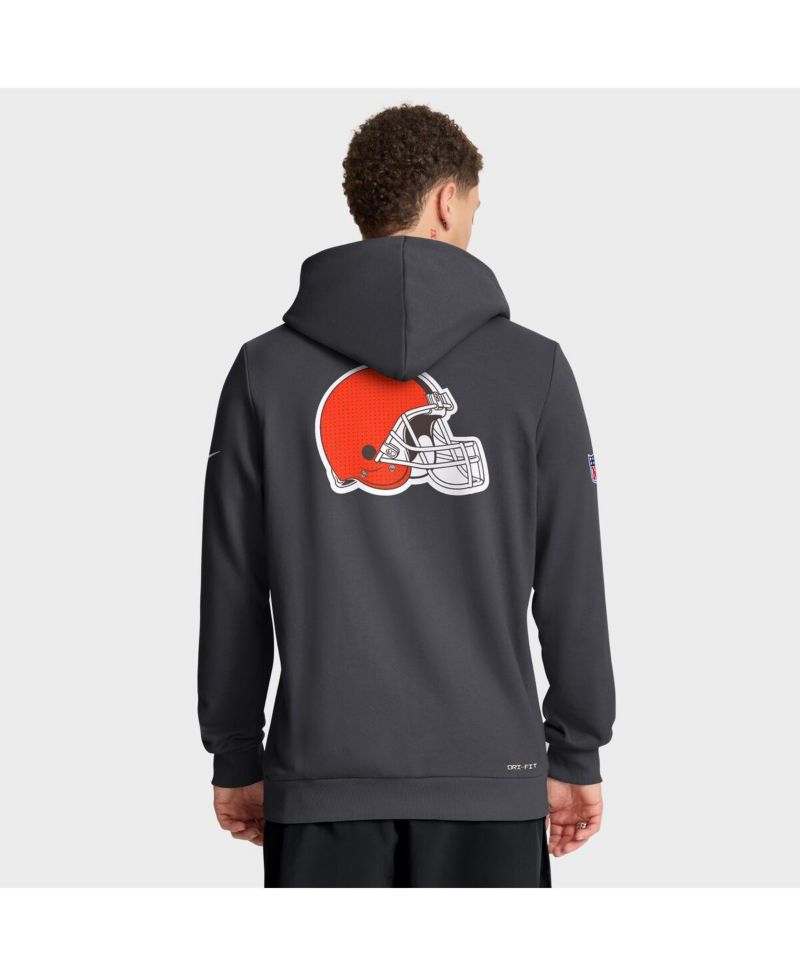Men's Anthracite Cleveland Browns Sideline Standard Issue Utility Player Dri-FIT Full-Zip Hoodie