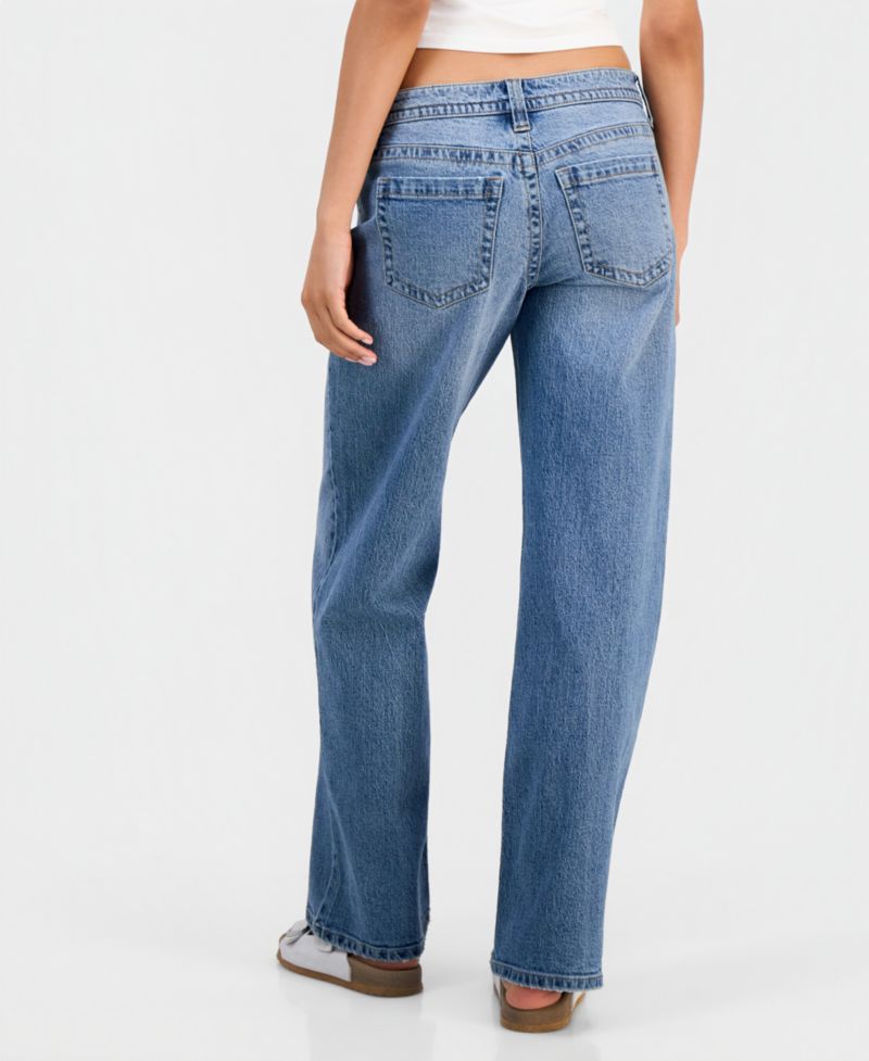 Juniors' Low-Rise V-Waist Inner Beauty Baggy Straight Jeans