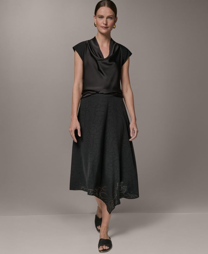 Women's Laser Cut High-Low Skirt