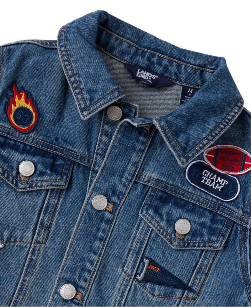 Men's Boys Patch Denim Jacket