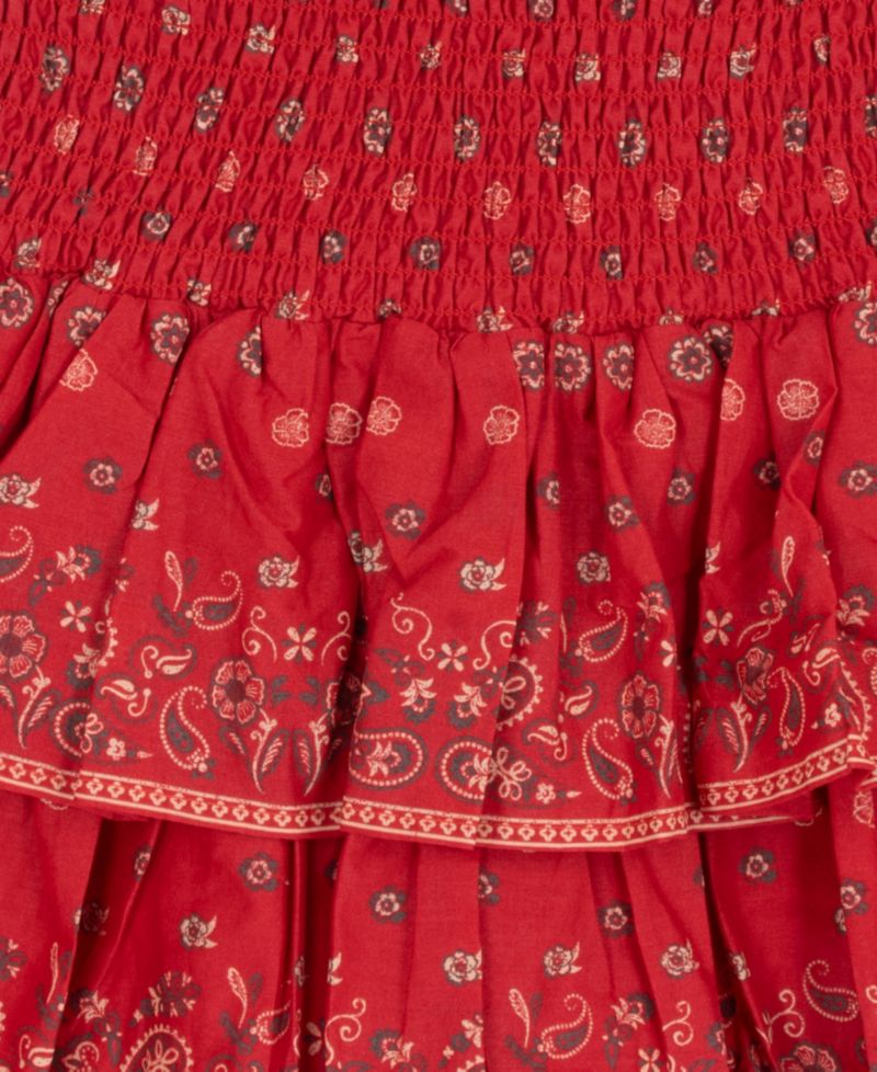 Girls' 7-16 Star-Print Top, Smocked Skirt and Necklace, 3-Piece Set