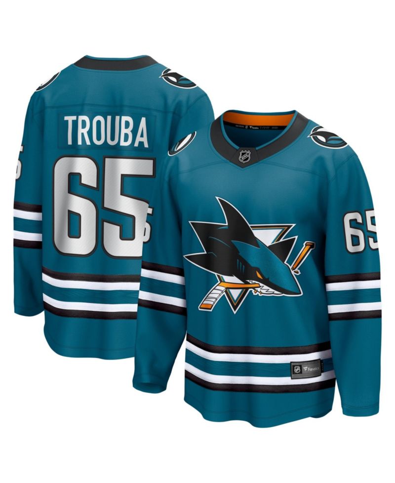 Men's San Jose Sharks Jacob Trouba Long-Sleeve V-Neck Breakaway Jersey