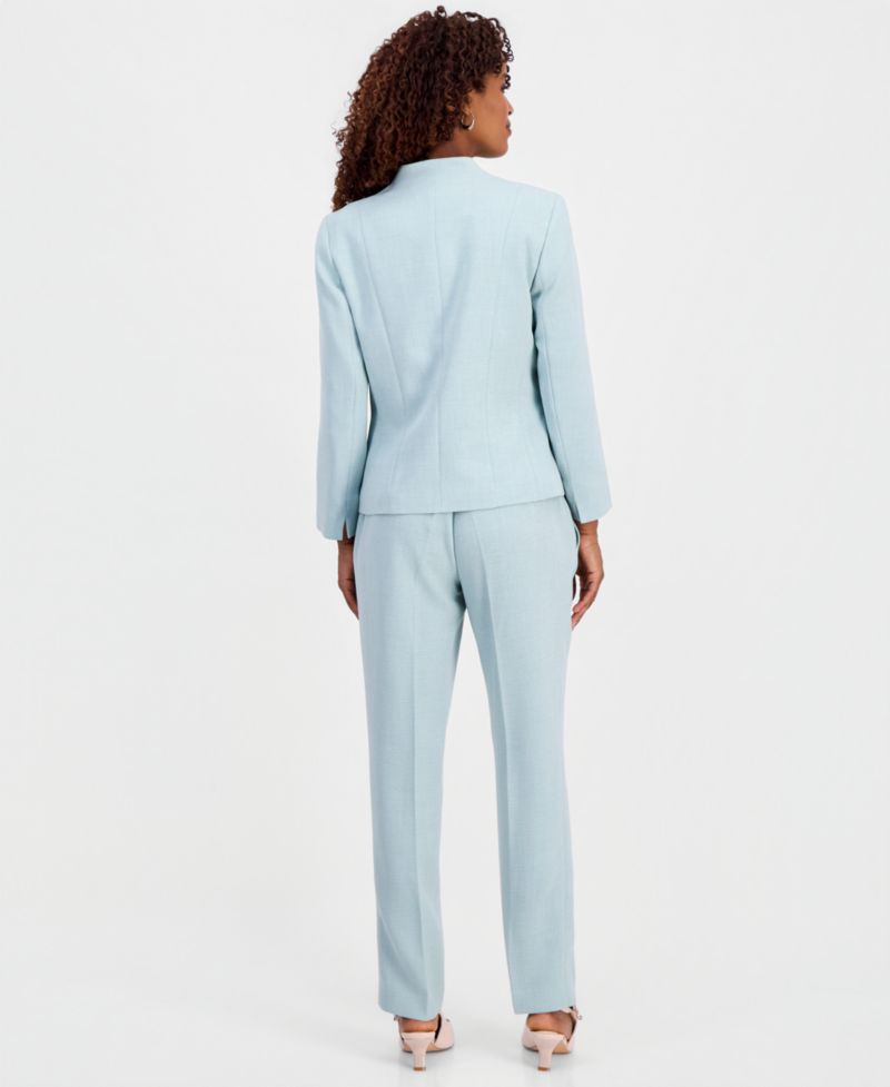 Petite Collarless Open-Front Blazer