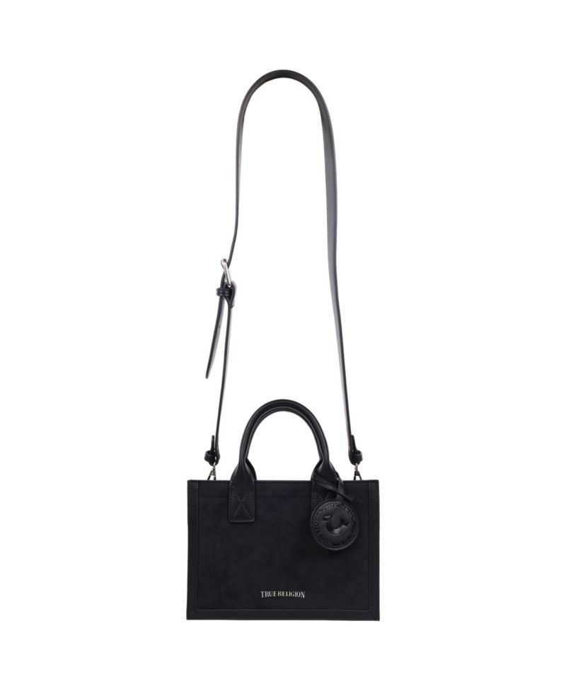 Suede PU Box Tote with Logo Tag