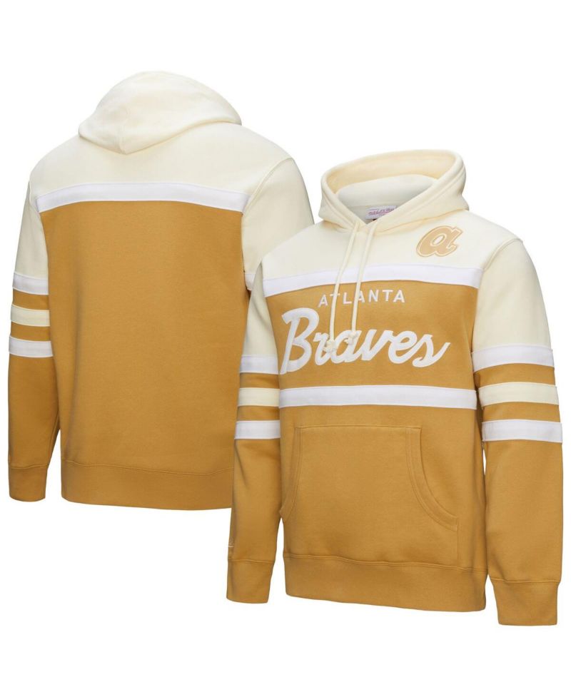Men's Tan/Cream Atlanta Braves Head Coach Pullover Hoodie