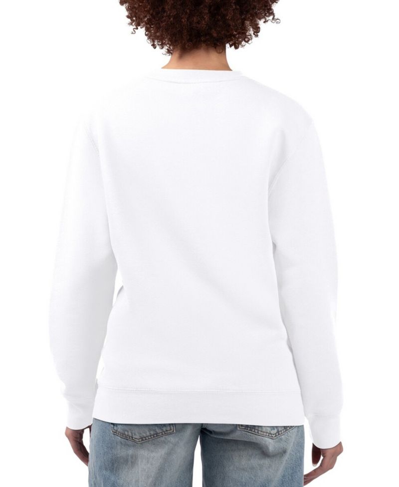 Women's White Minnesota Vikings Football Logo Graphic Fleece Tri-Blend Pullover Sweatshirt