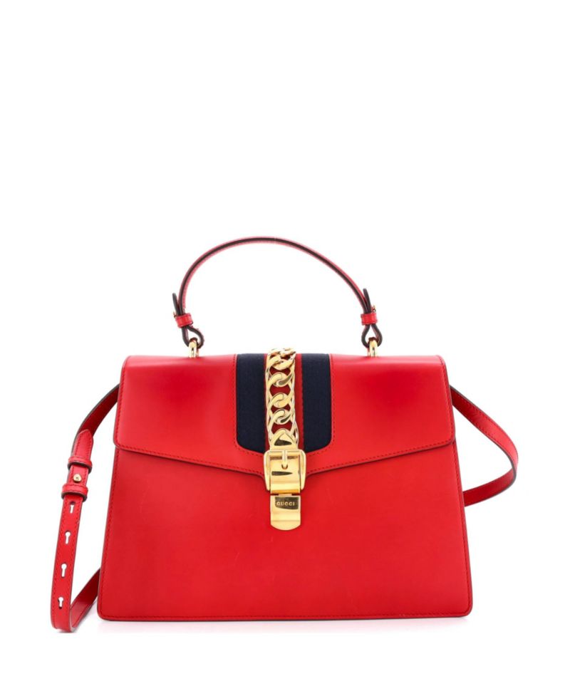Medium Sylvie Top Handle Bag Leather