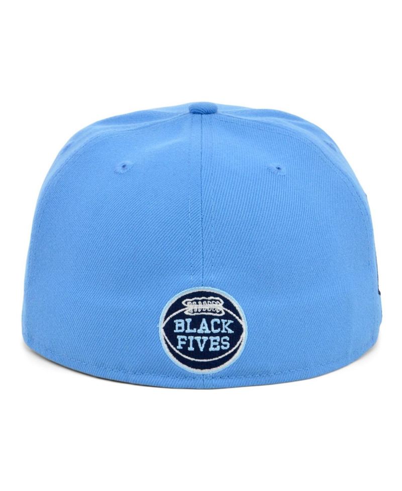 Men's Light Blue Smart Set Athletic Club of Brooklyn Black Fives Fitted Hat