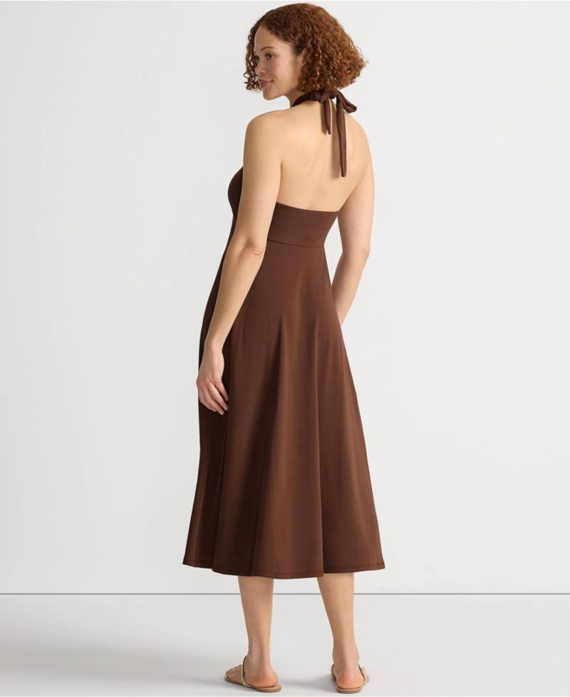 Women's Cotton Modal Halter Midi Dress