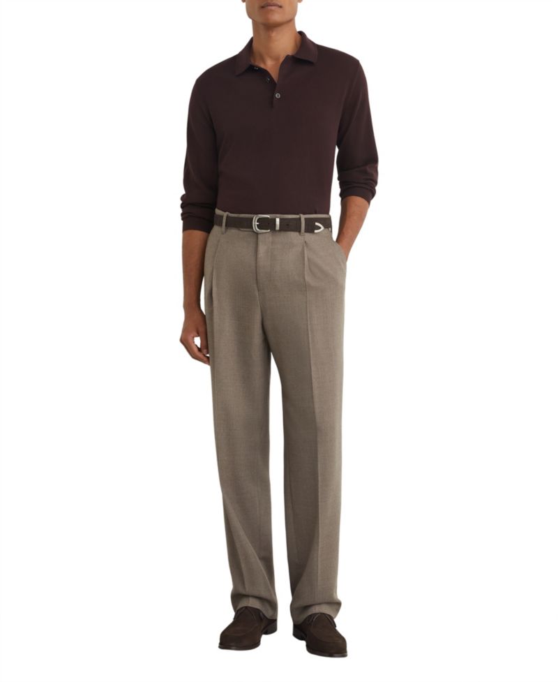 Men's Trafford Slim-Fit Merino Wool Ribbed Polo Shirt