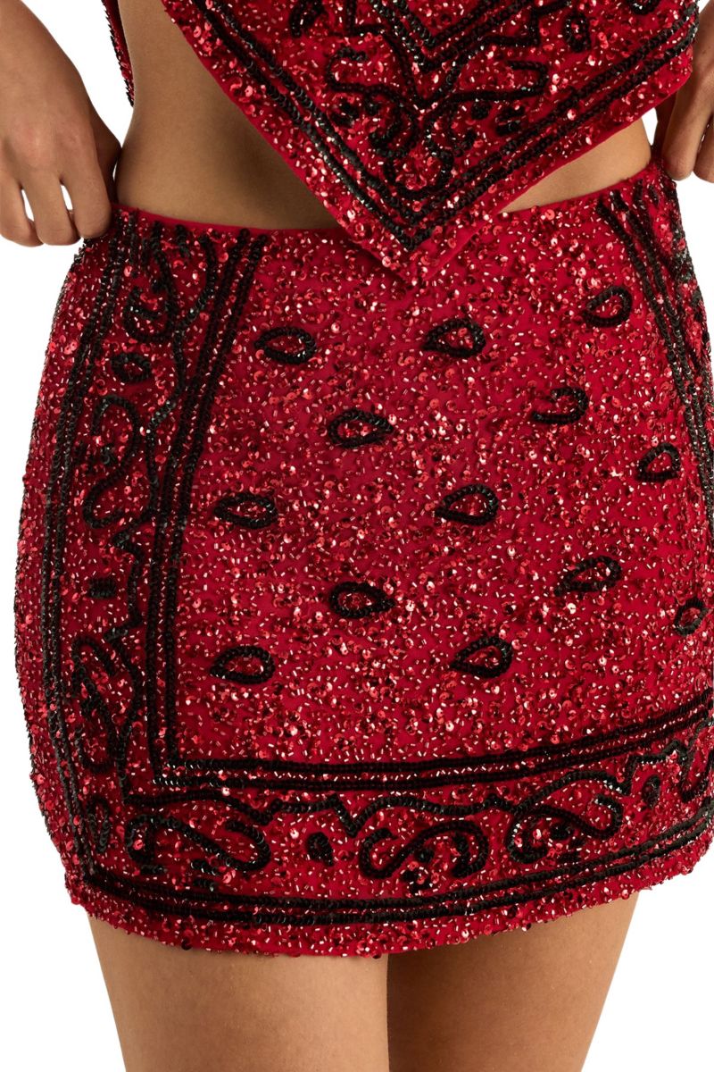 Women's Hand Embellished Mini Skirt