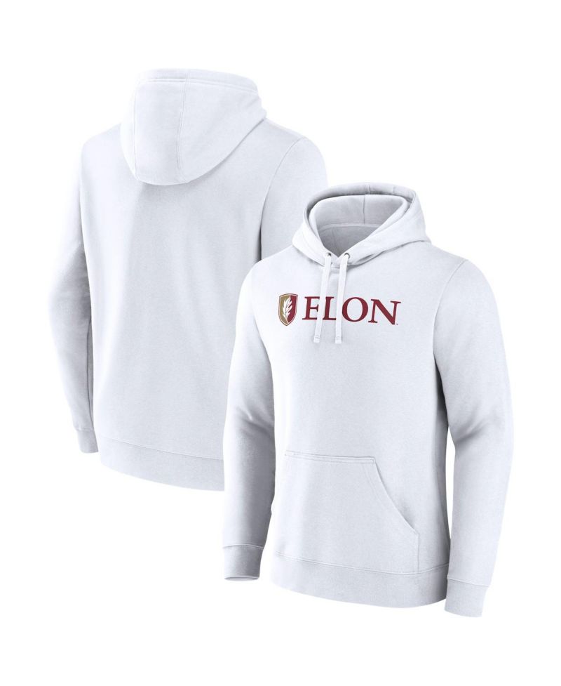 Men's White Elon Phoenix Primary Logo Pullover Hoodie