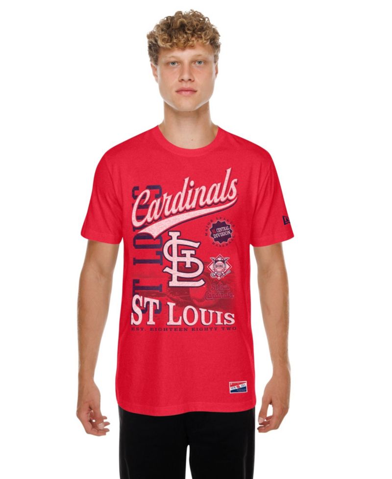 Men's Red St. Louis Cardinals Oversized Throwback Distressed T-Shirt
