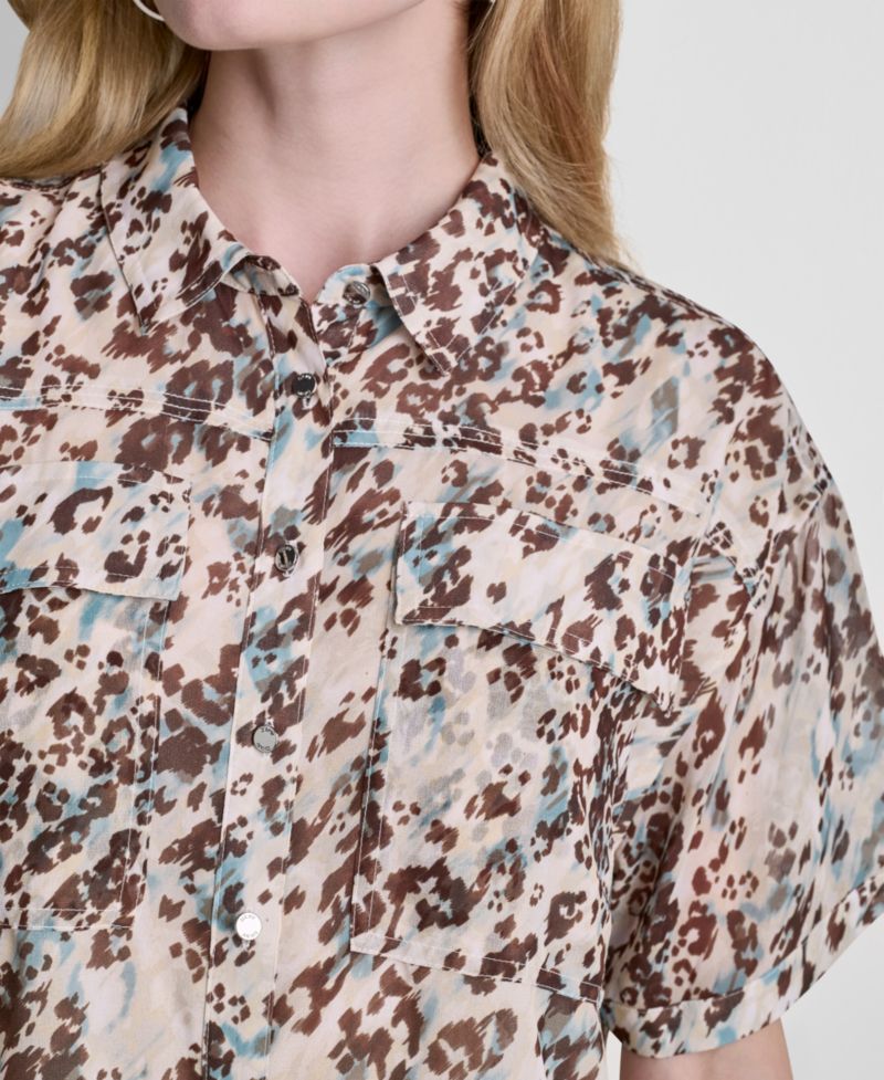 Women's Printed Collared Shirt