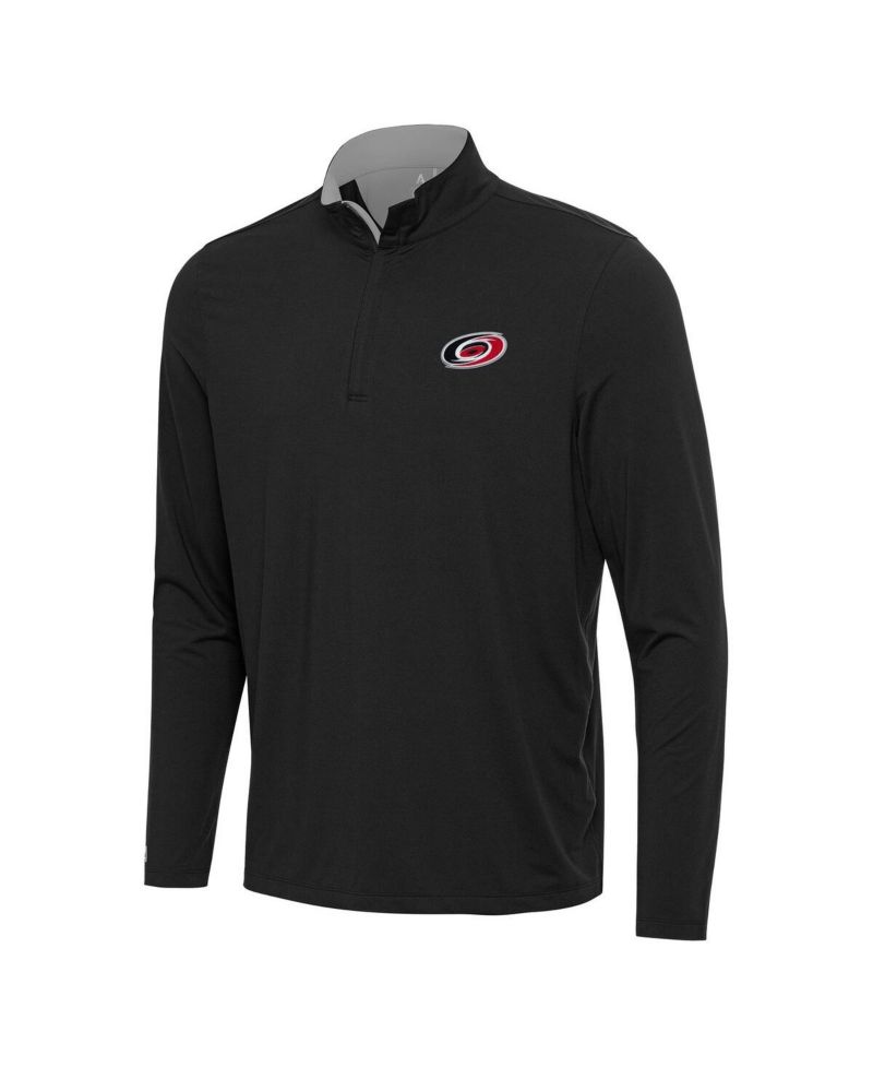 Men's Black/Gray Carolina Hurricanes Content Quarter-Zip Pullover