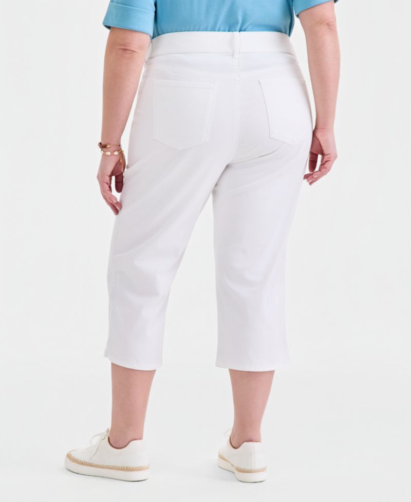 Plus Size High-Rise Shaping Capri Jeans