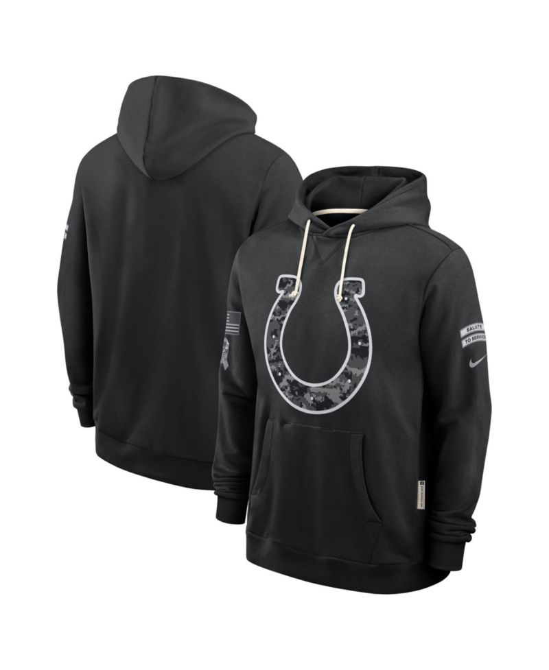 Men's Black Indianapolis Colts 2026 Salute to Service Sideline Pullover Hoodie
