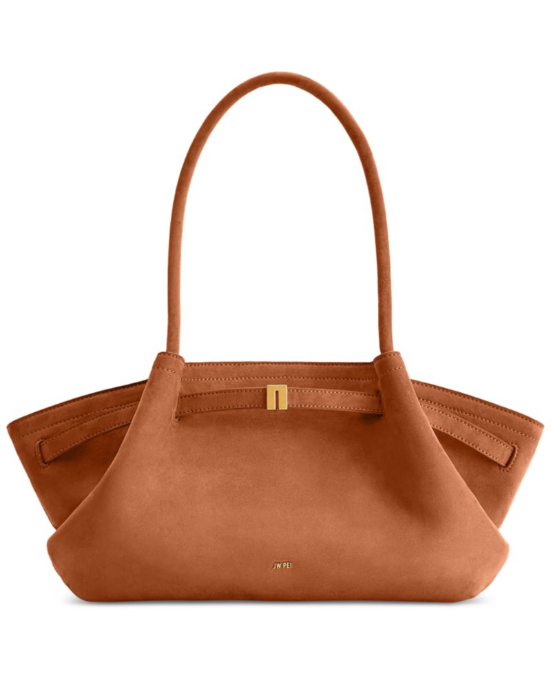 Hana Wide Faux Suede Tote Handbag