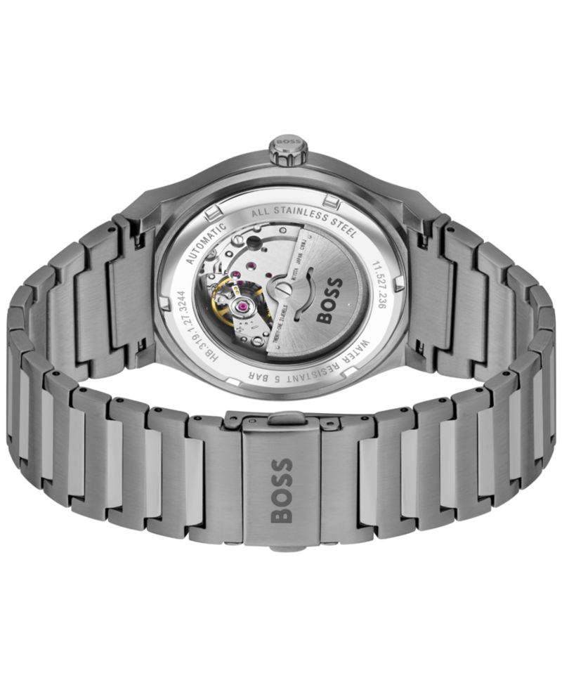 Men's Candor Auto Automatic Ionic Plated Gray Steel Watch 41mm