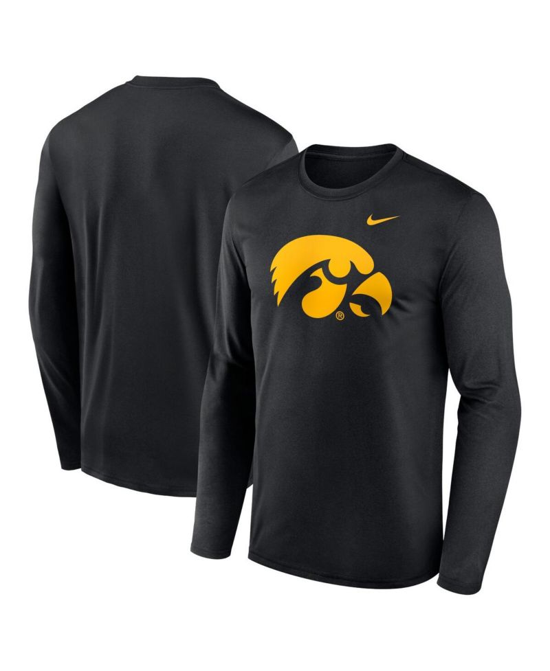 Men's Black Iowa Hawkeyes Prime TimePrimary Legend Long Sleeve T-Shirt