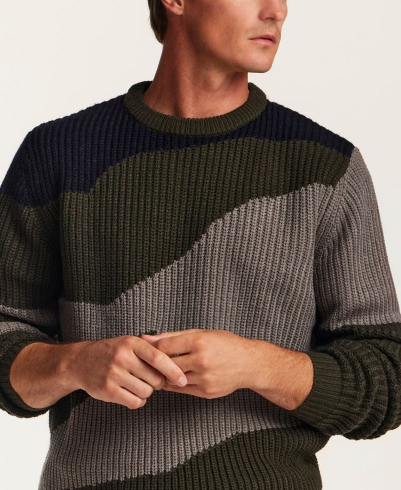 Men's Chunky Abstract Crewneck Sweater