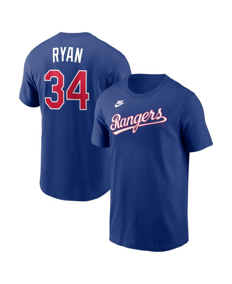 Men's Nolan Ryan Royal Texas Rangers Cooperstown Collection Name & Number T-Shirt
