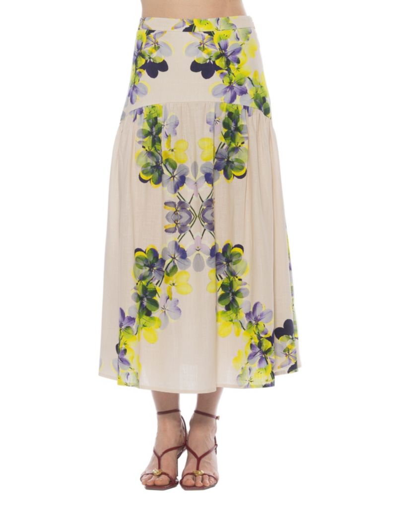 Women's Michel Dropped Waist Midi Shirred Skirt