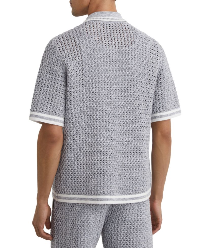 Men's Meadows Button Through Crochet Shirt