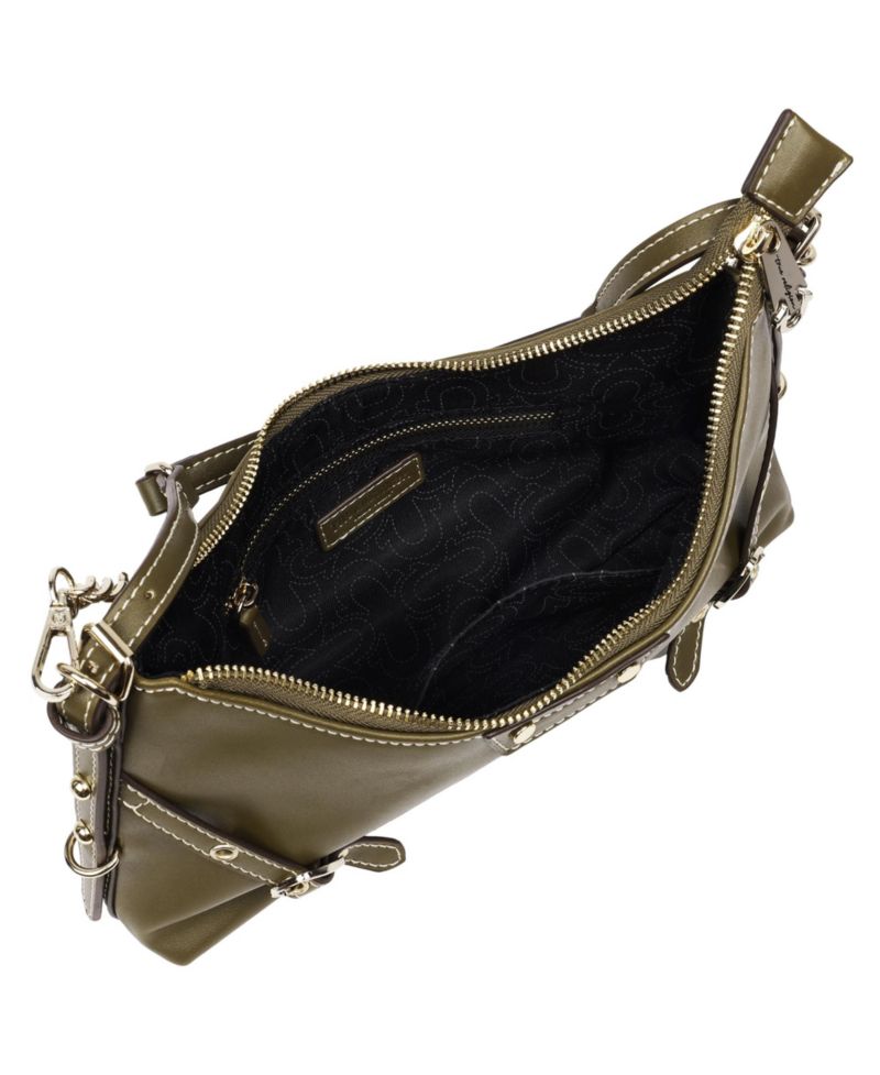 Smooth PU Belted Shoulder Bag