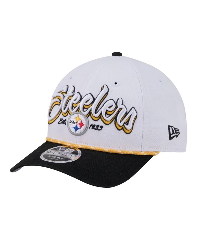 Men's White Pittsburgh Steelers Team Loyal A-Frame 9FORTY Adjustable Hat