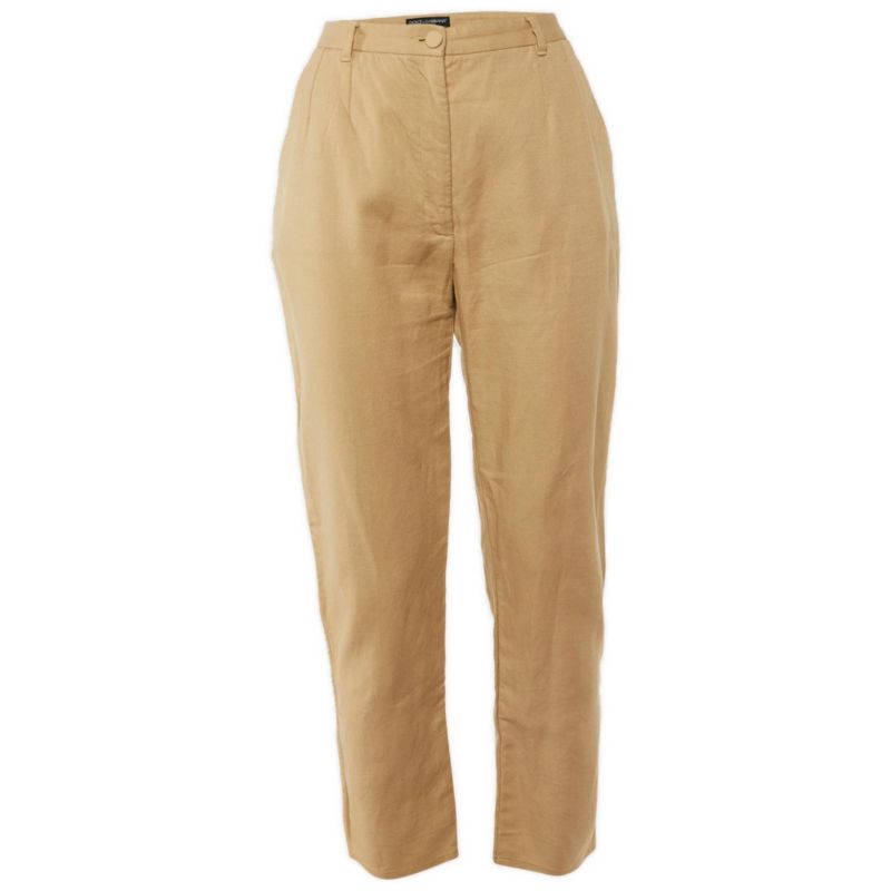 Dolce & Gabbana Women's High-Rise Tapered Leg Cotton Pants