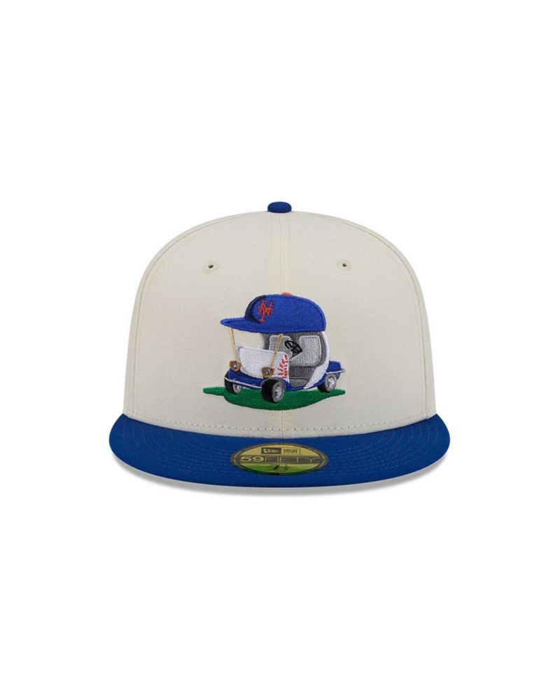 Men's Cream/Royal New York Mets Bullpen Cart 59FIFTY Fitted Hat