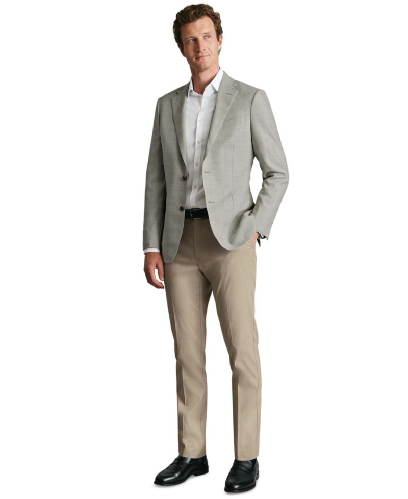 Men's Slim-Fit Smart Texture Trouser Pants