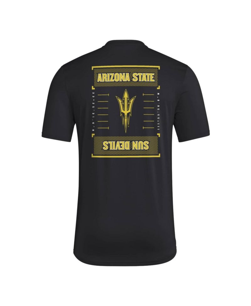 Men's Black Arizona State Sun Devils Locker Football Icon AEROREADY Pre-Game T-Shirt