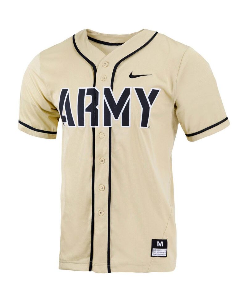 Men's Gold Army Black Knights Replica Full-Button Baseball Jersey