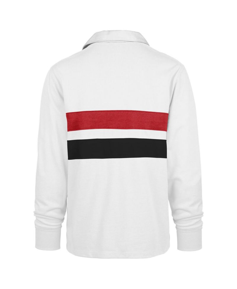 Men's White Atlanta Falcons Sundays Clubhouse Knox Thames Long Sleeve Rugby Polo Shirt