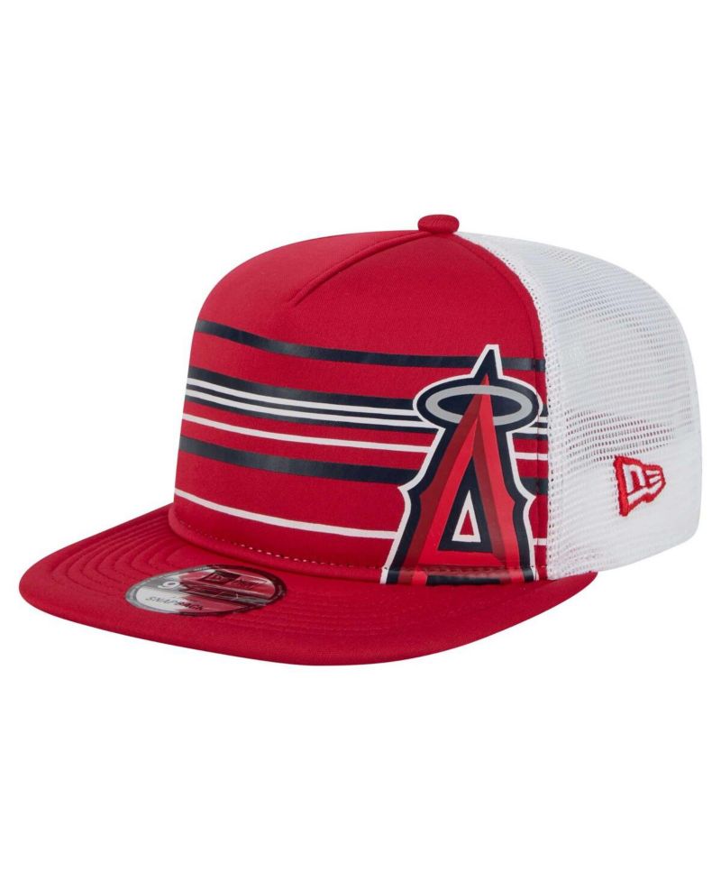 Men's Red Los Angeles Angels 9FIFTY A-Frame Trucker Snapback Hat