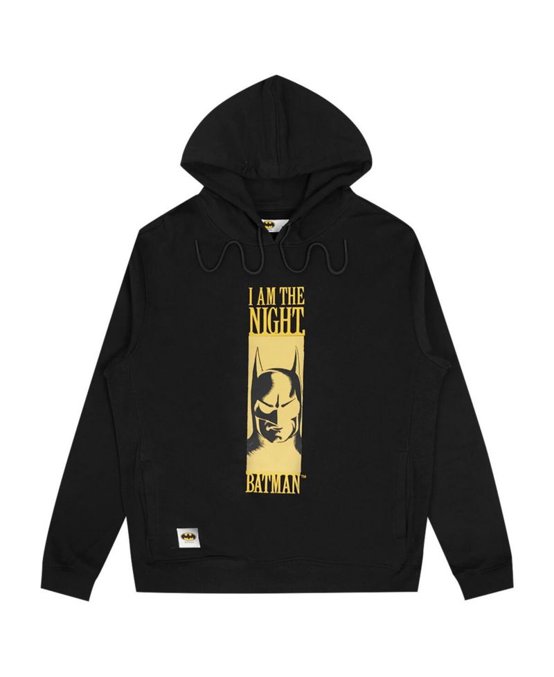 Men's Black Batman Comics I Am The Night Pullover Hoodie