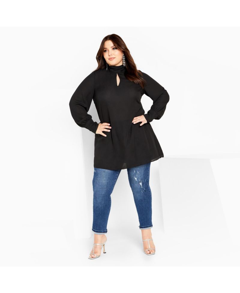 Plus Size Neck Tie Tunic