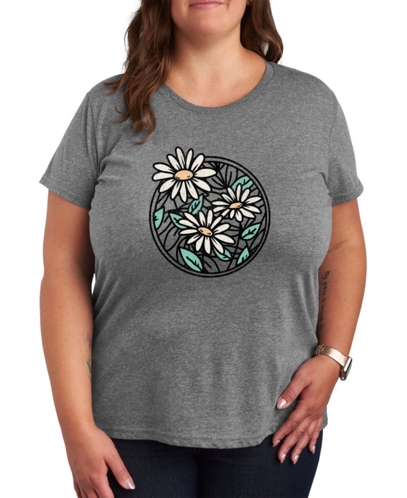 Wildflower Circle Plus Size Graphic T-Shirt