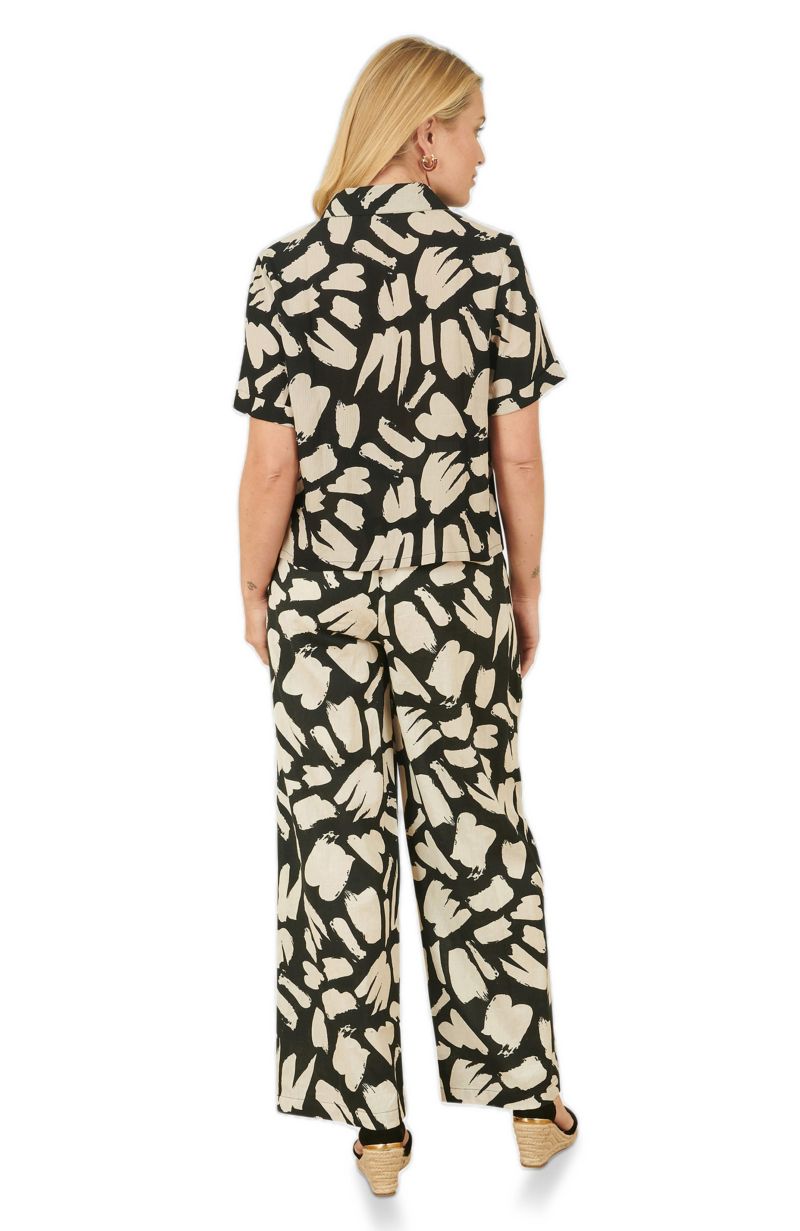 Women's High Waisted Printed Wide Leg Trousers