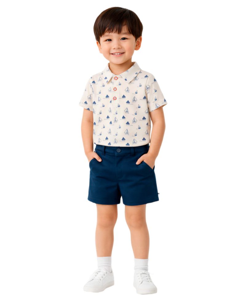 Baby Boys' Short-Sleeve Polo Shirt and Pull-On Shorts, 2-Piece Set