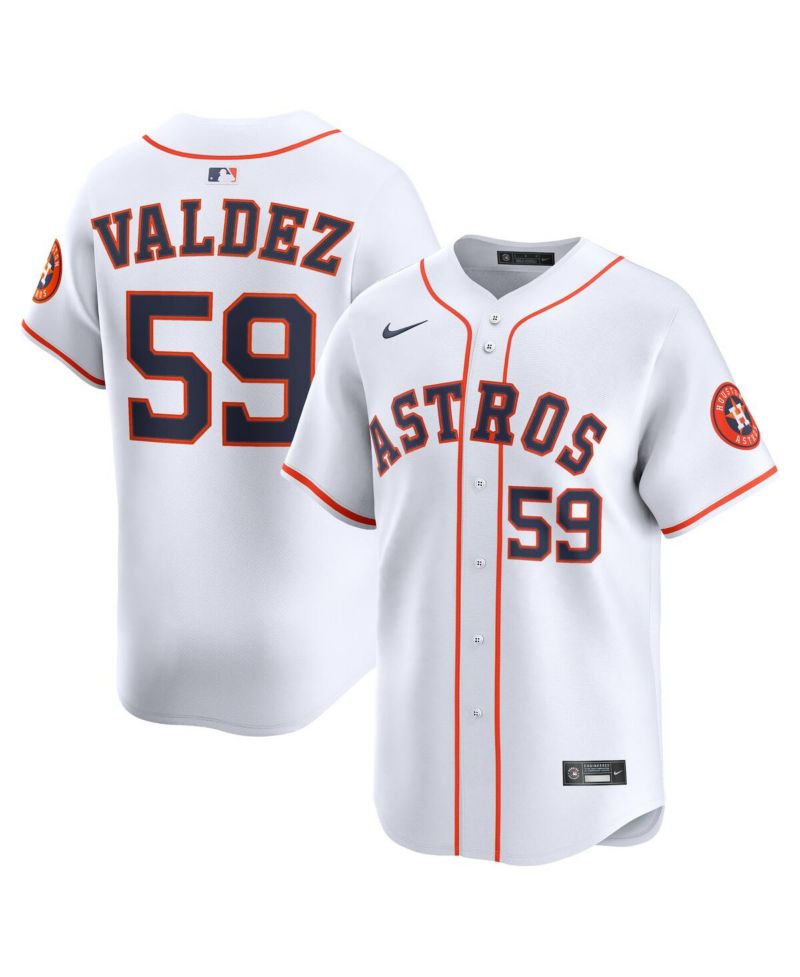 Men's Framber Valdez White Houston Astros Home Limited Player Jersey