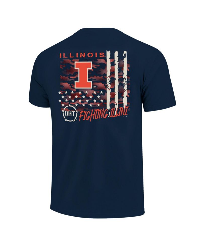 Men's Navy Illinois Fighting Illini Comfort Colors OHT Camo Overlay T-Shirt