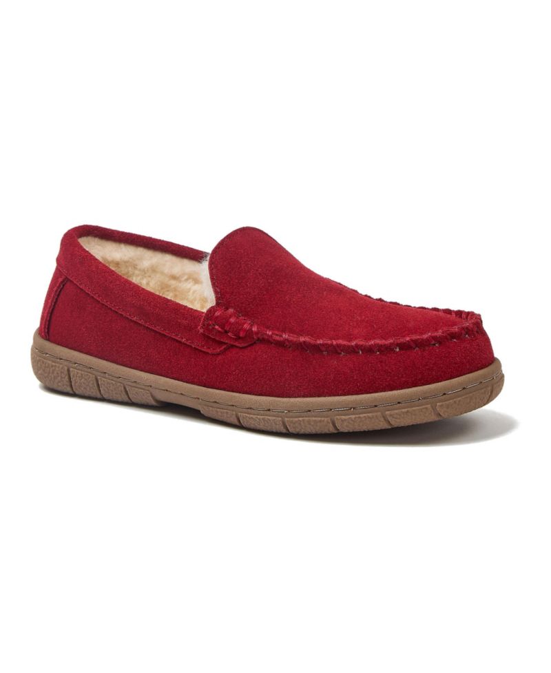 Little Girls Fuzzy Lined Suede Moccasin Slippers