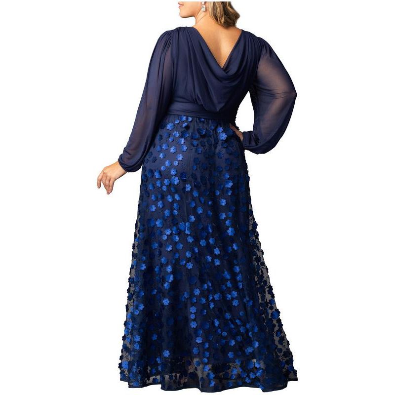 Plus Size Blossoming Beauty Mesh Evening Gown