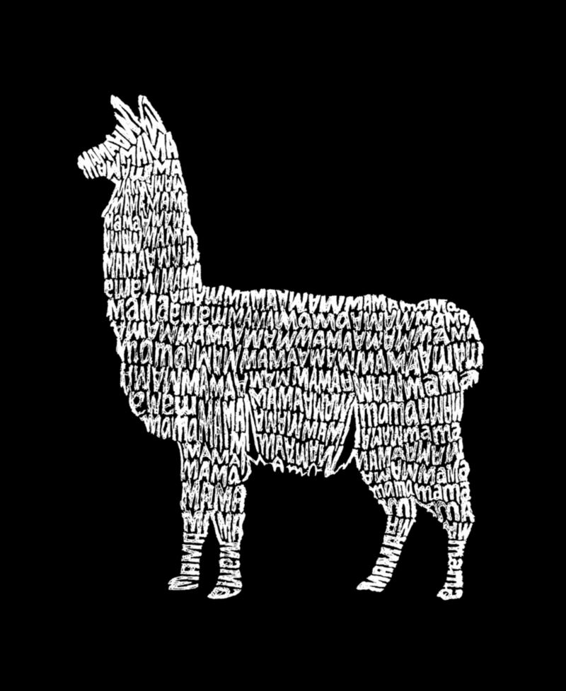 Plus Size Llama Mama Word Art V-Neck T-Shirt
