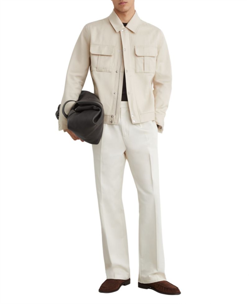 Men's Americas Lyocell-Cotton Twill Regular-Fit Bomber Jacket