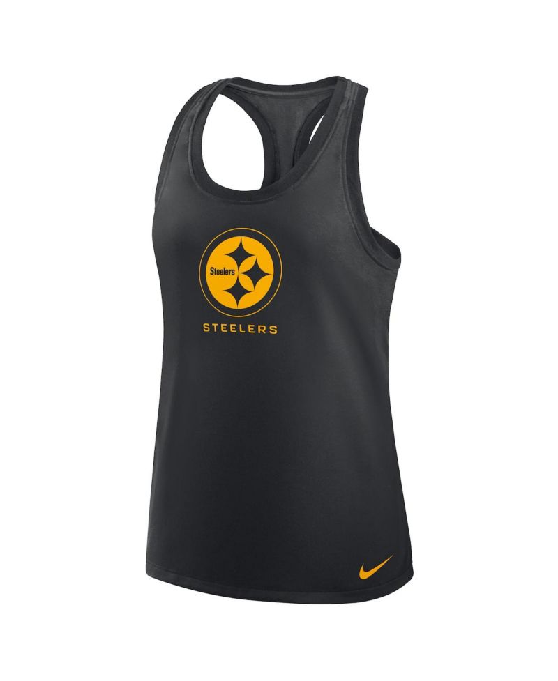 Women's Black Pittsburgh Steelers Hurry Up Tri-Blend Dri-FIT Tank Top