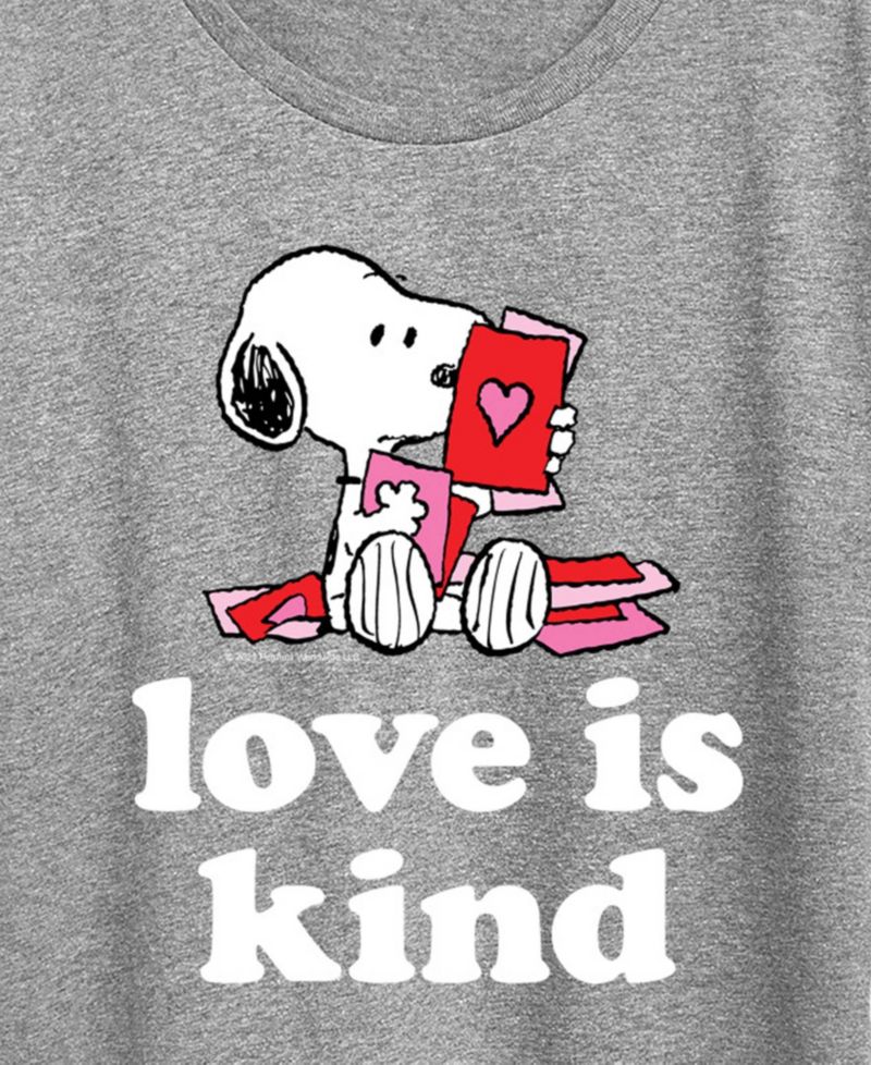 Women's Peanuts Snoopy Valentine Love Is Kind Short-Sleeve Graphic T-Shirt